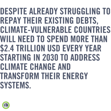 vulnerable countries will need to spend more than 2.4 trillion dollars per year to transform their energy systems